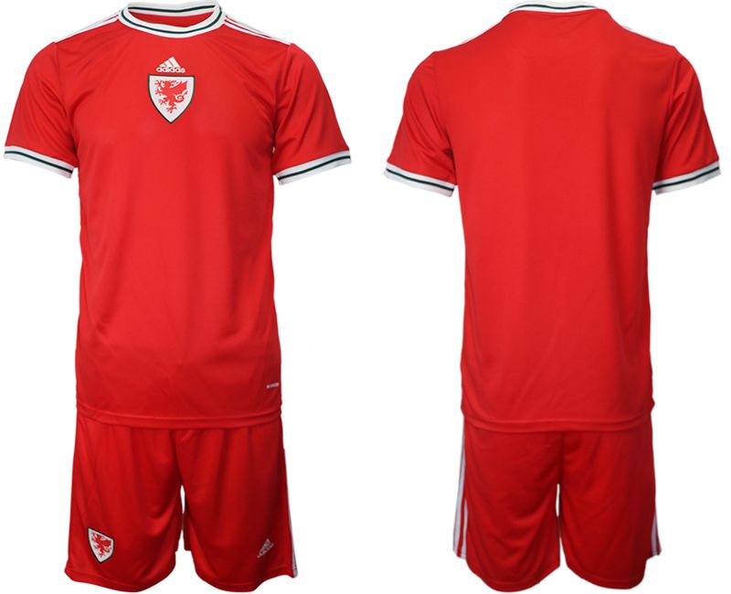 Men 2022 World Cup National Team Welsh home red blank Soccer Jersey